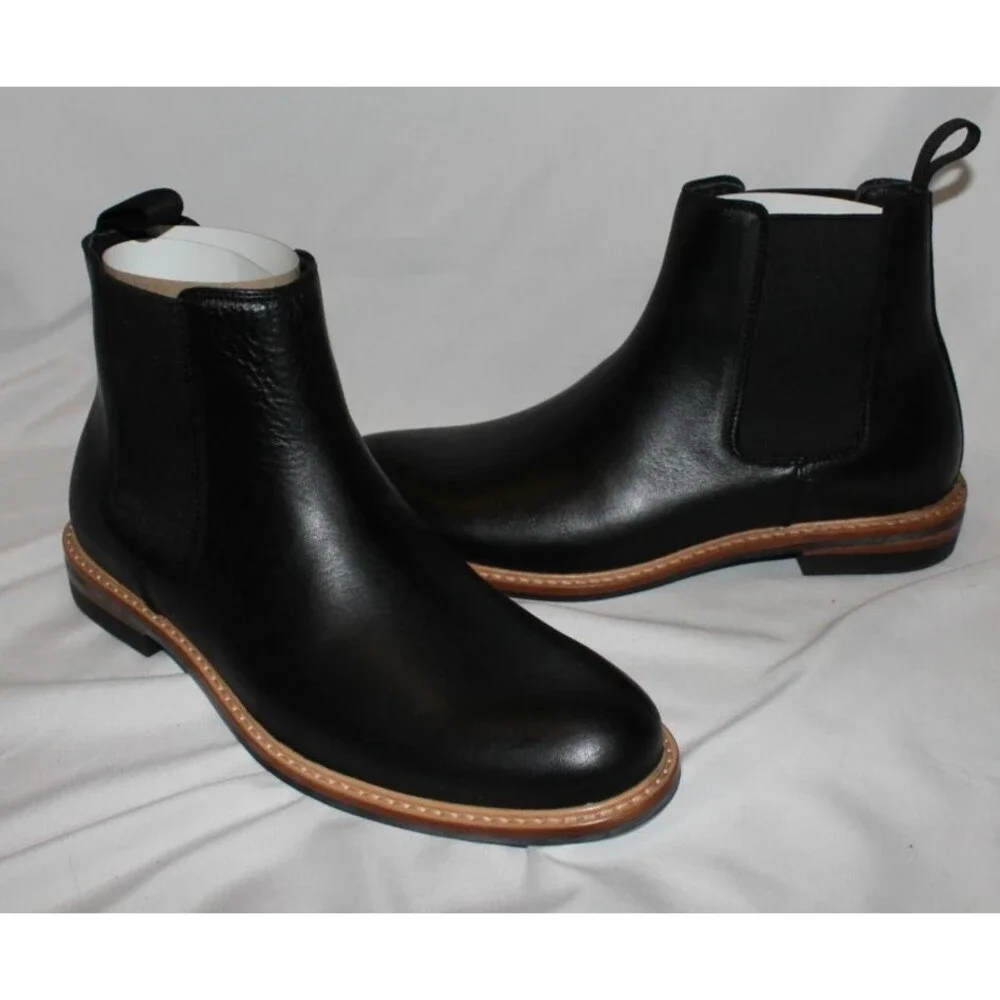Nisolo Men's BLACK‎ Marco Everyday Chelsea Leather Boots $268 NIB Sz 9
